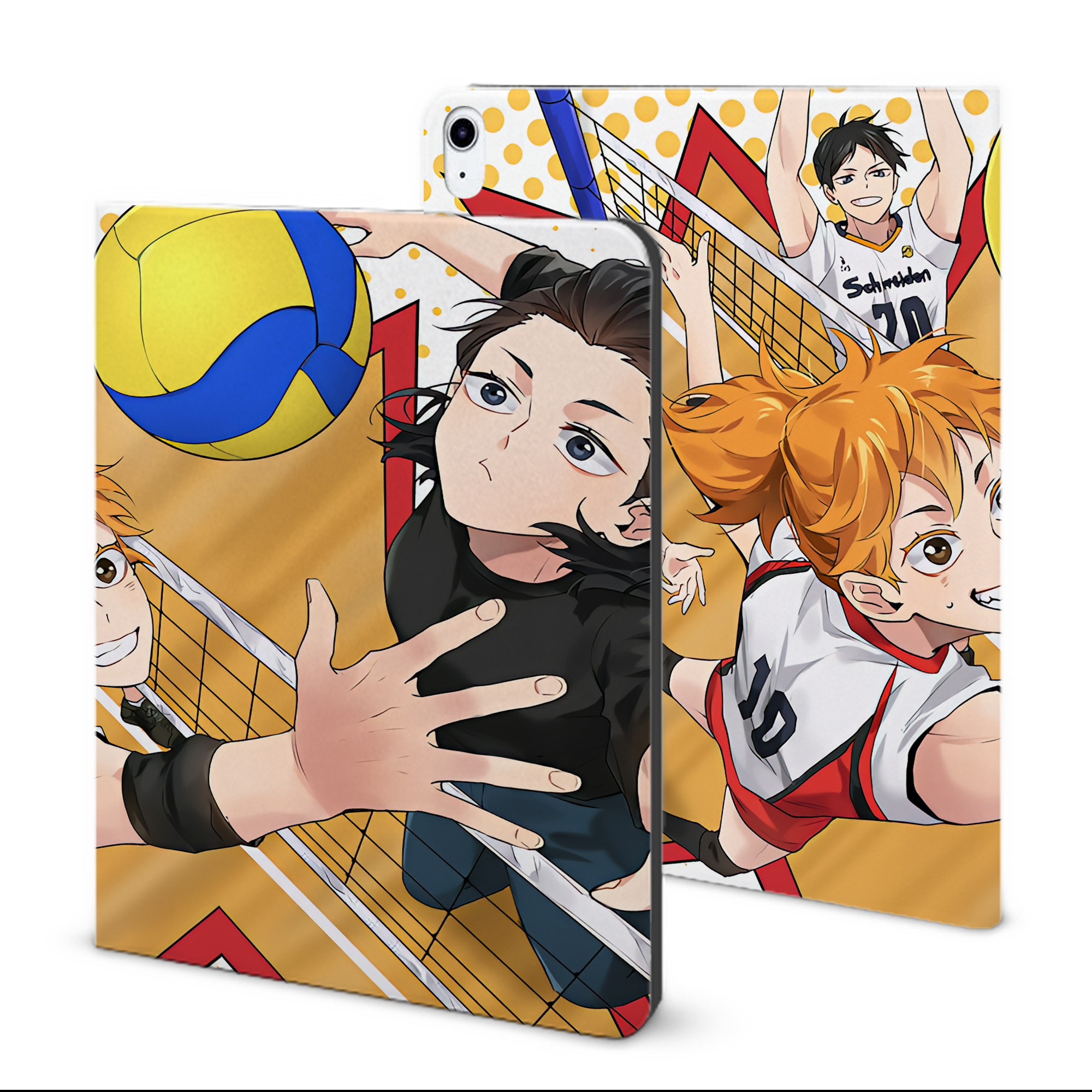 （画像用） ハイキュー!! Haikyu!! IPad ケース ブック型 PUレザー TPU 耐衝撃 軽量 薄型 ペン収納なし 全面保護 IPad 各モデル対応